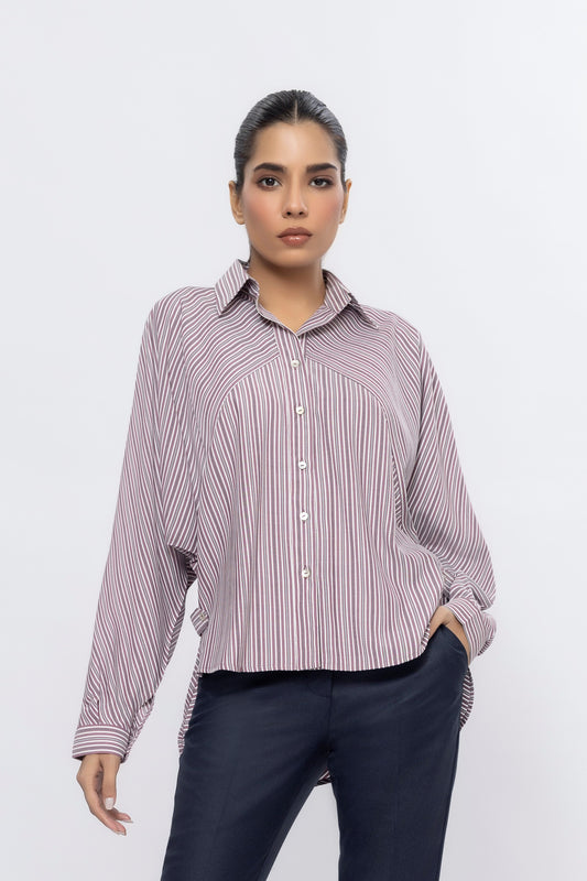 Flowy Cotton Striped Shirt