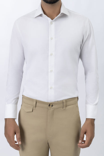 Cotton Cutaway Collar Shirt