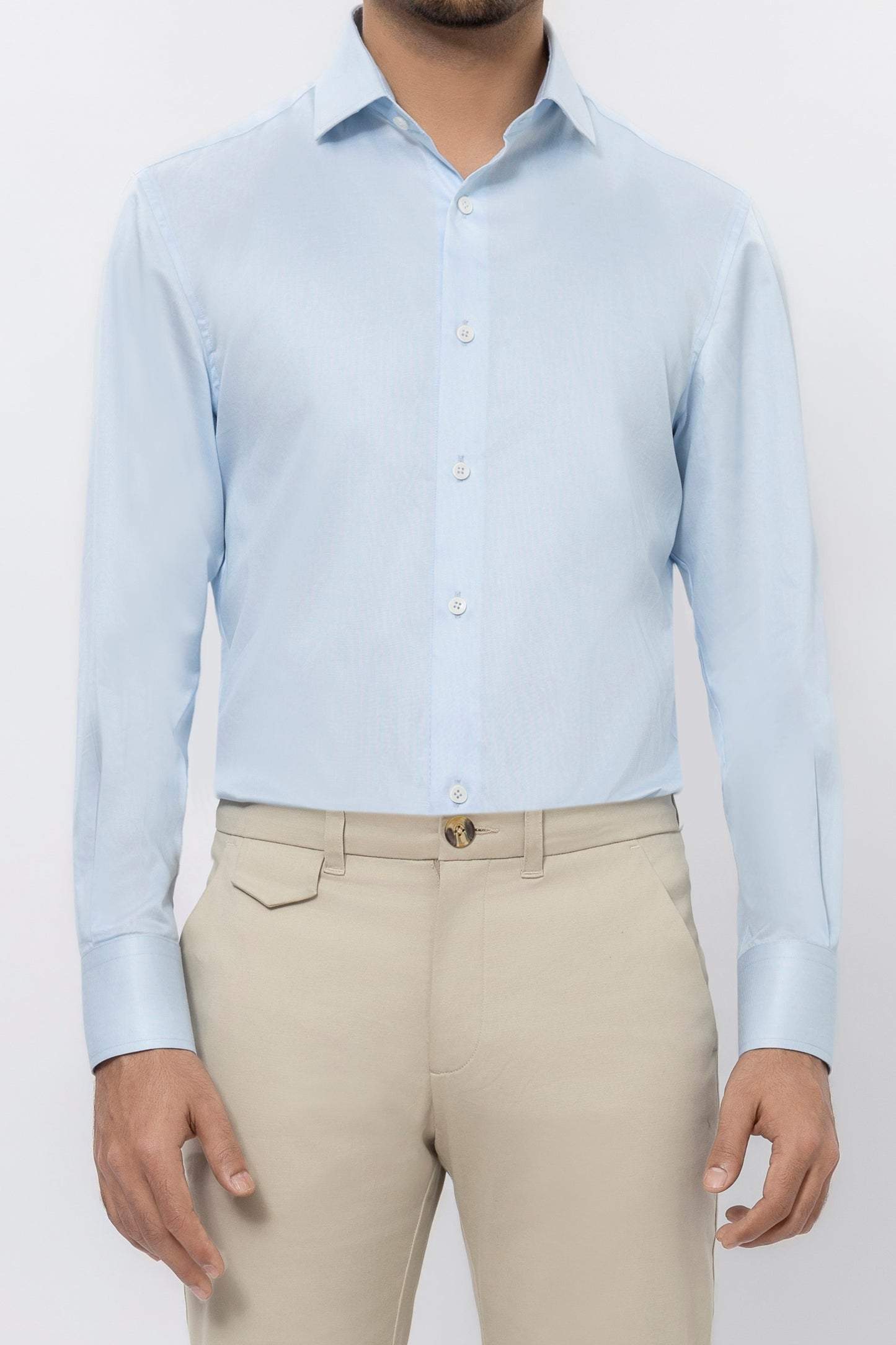 Cutaway Collar Textured Shirt