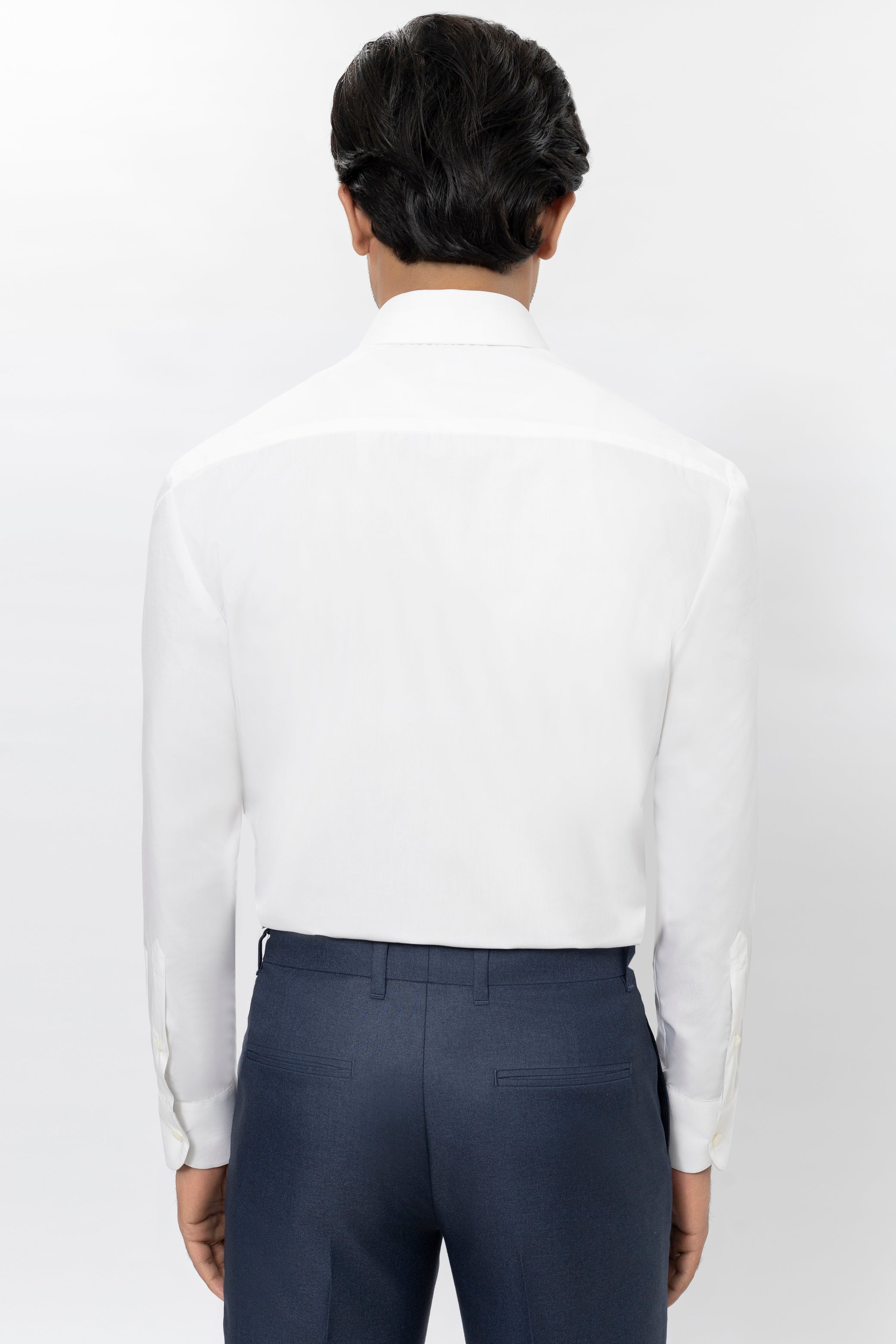 Cotton Blend Classic Collar Shirt