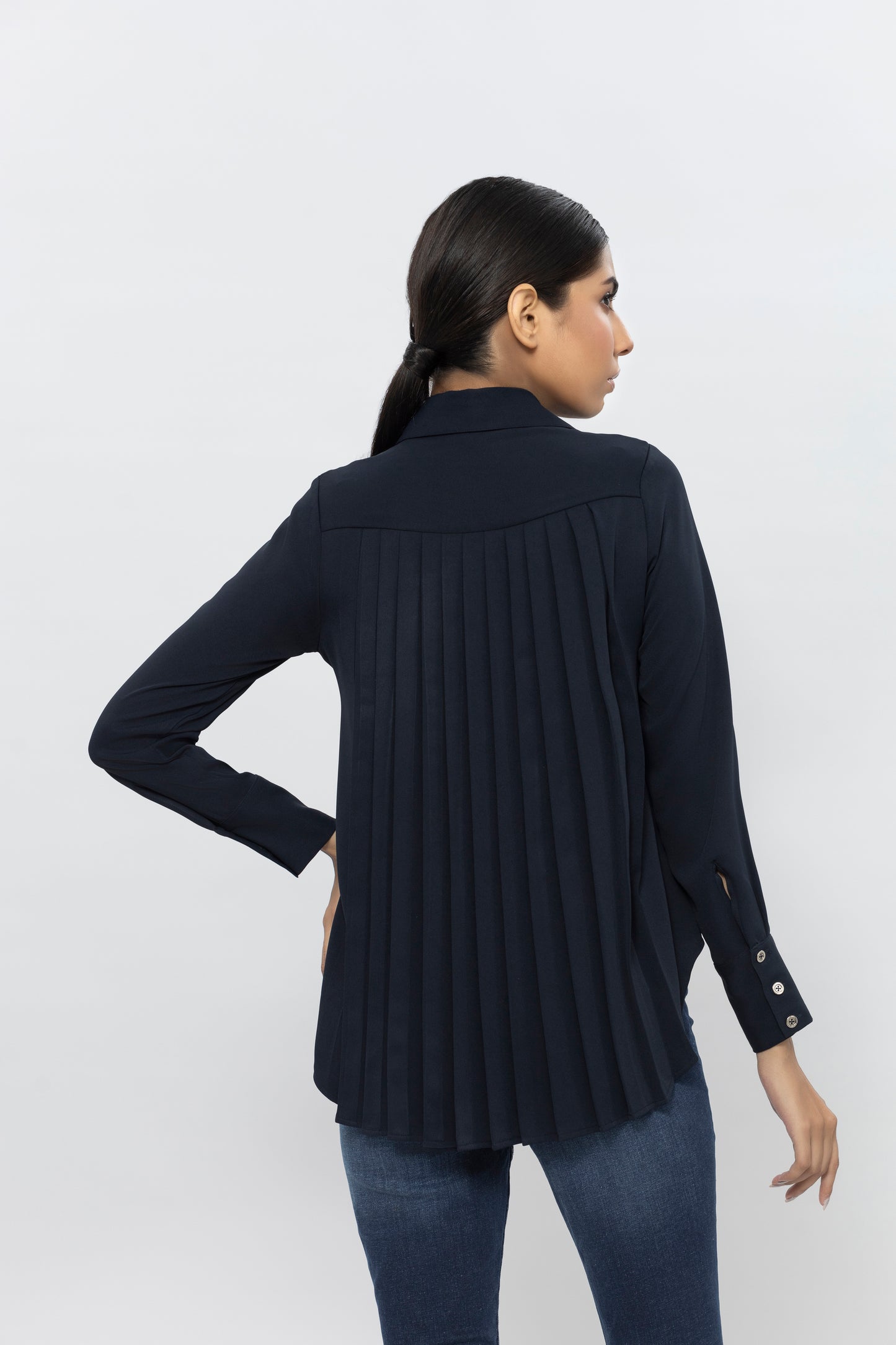 Back Pleated Polyester Shirt