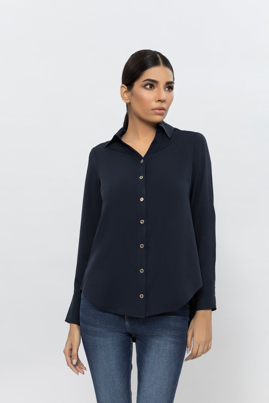 Back Pleated Polyester Shirt