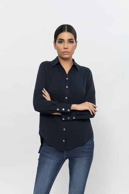 Back Pleated Polyester Shirt