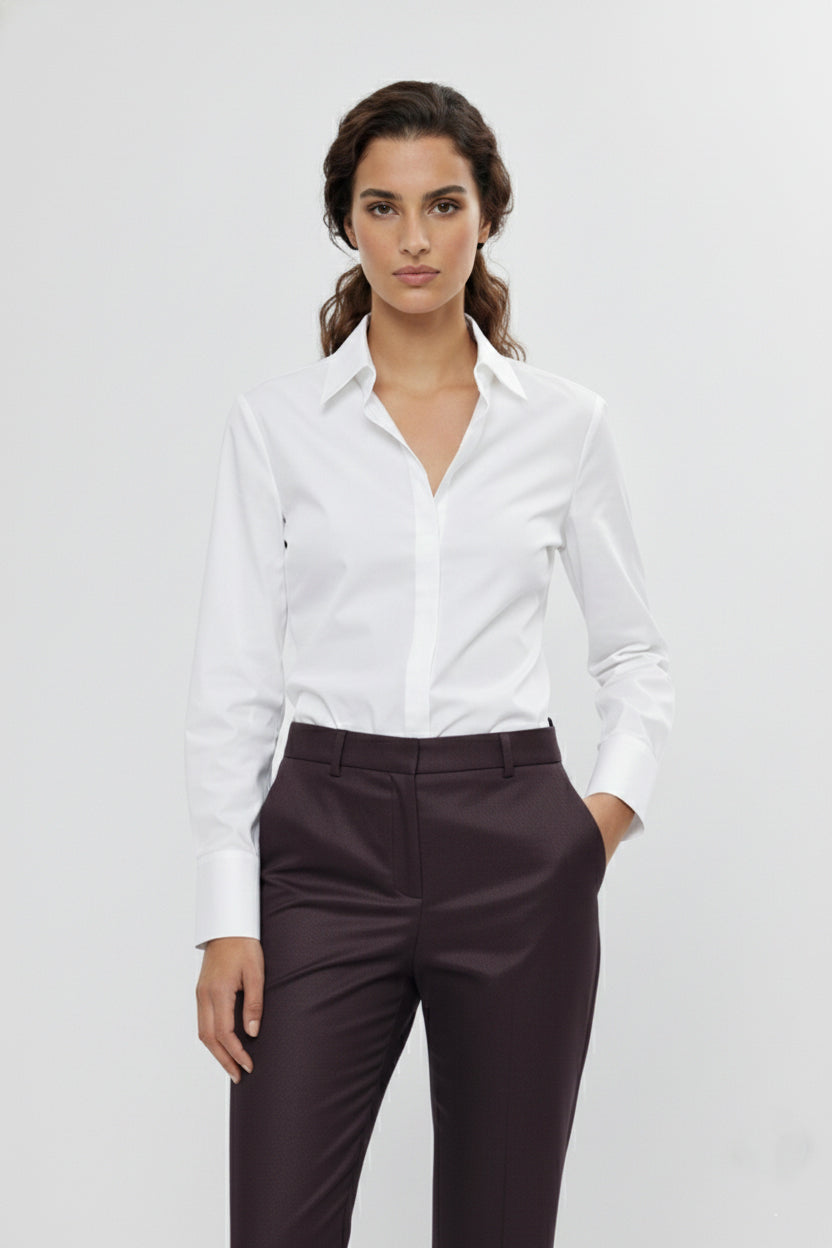 Spread Collar Cotton Poplin Shirt (Copy)