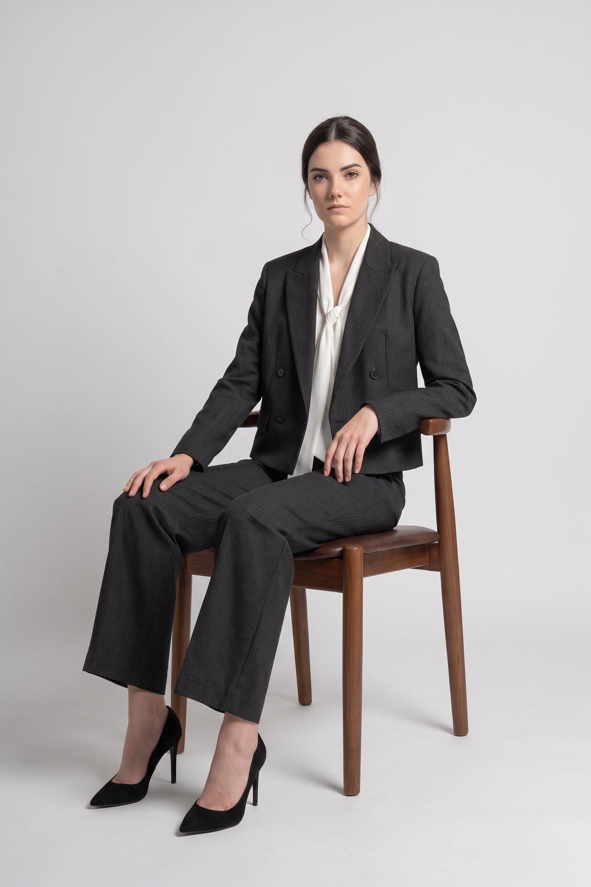 charcoal pinstripe
