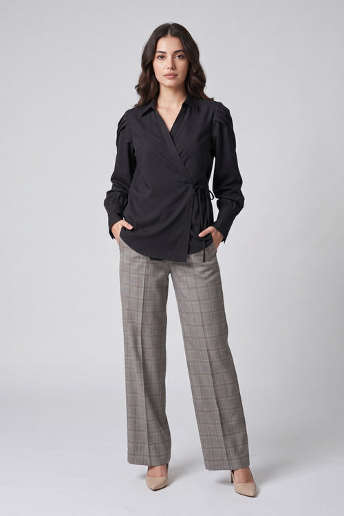 High Waist Checkered Pants