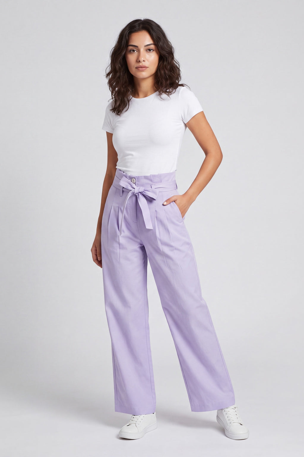 Regular Fit Paper Bag Pants