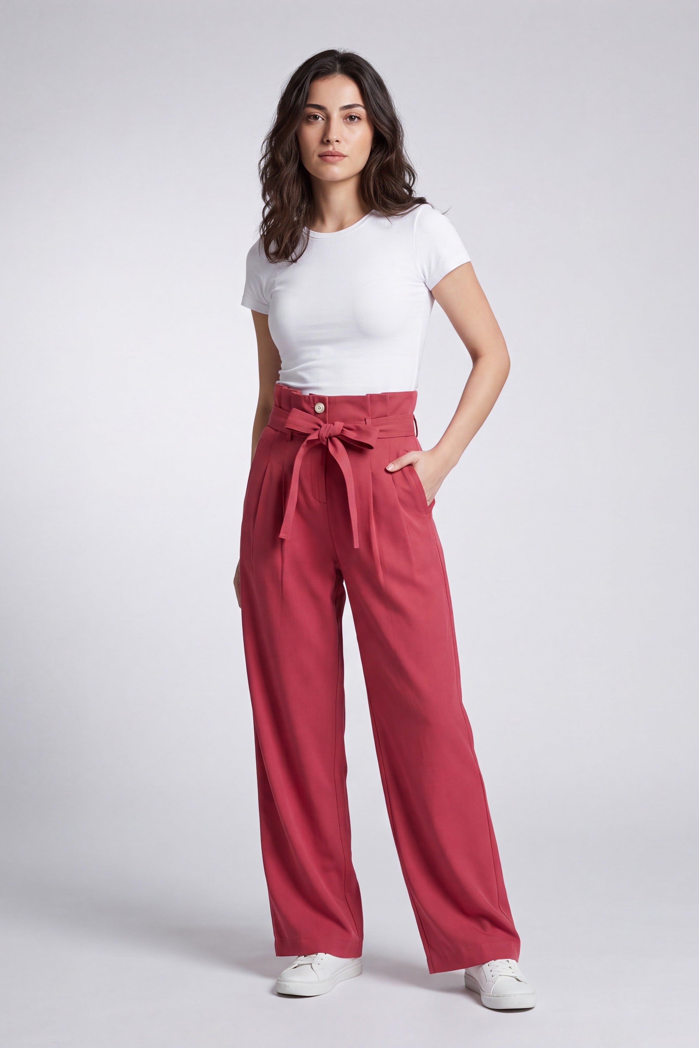 Regular Fit Paper Bag Pants