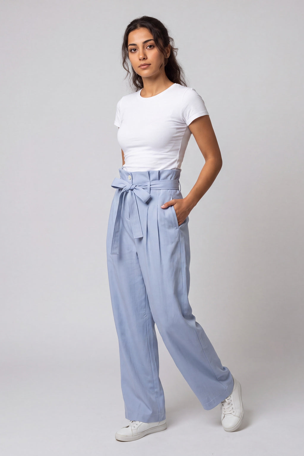 Regular Fit Paper Bag Pants