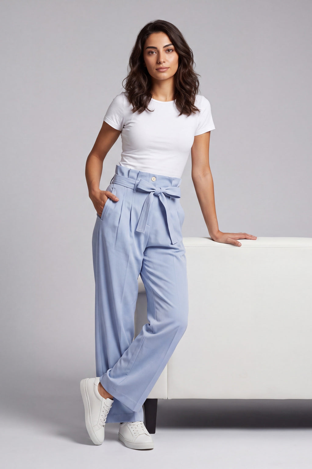 Regular Fit Paper Bag Pants