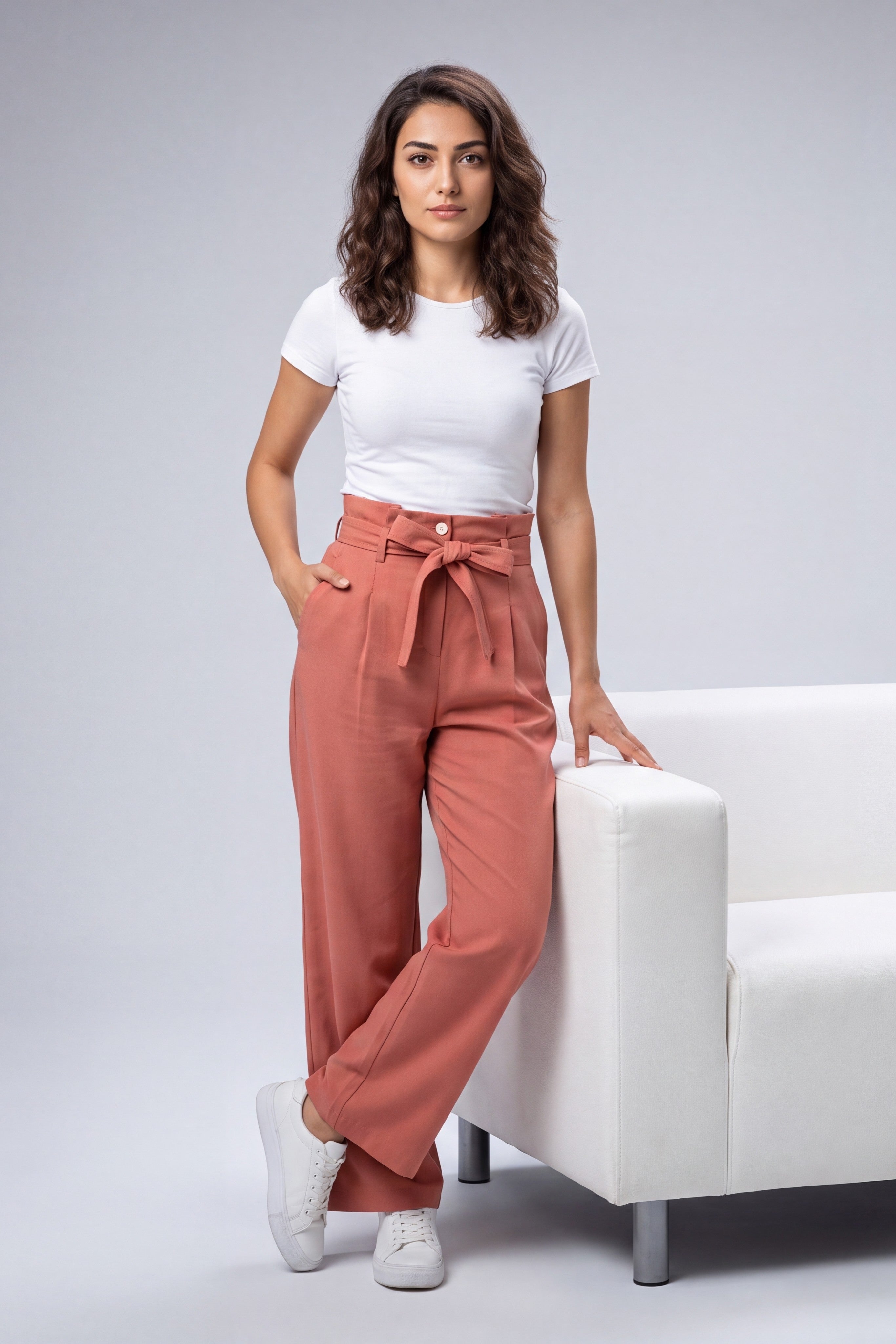 Regular Fit Paper Bag Pants