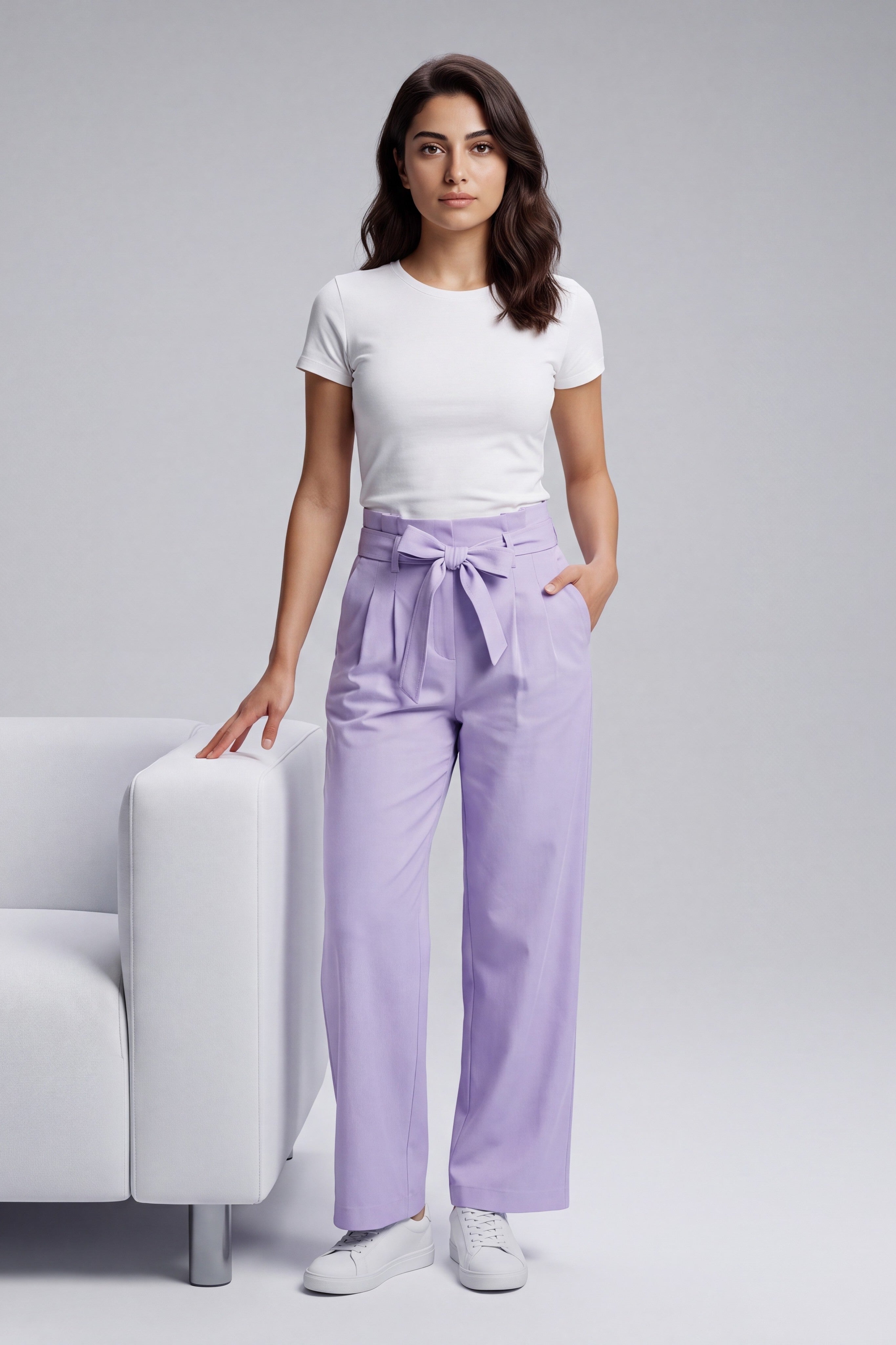 Regular Fit Paper Bag Pants