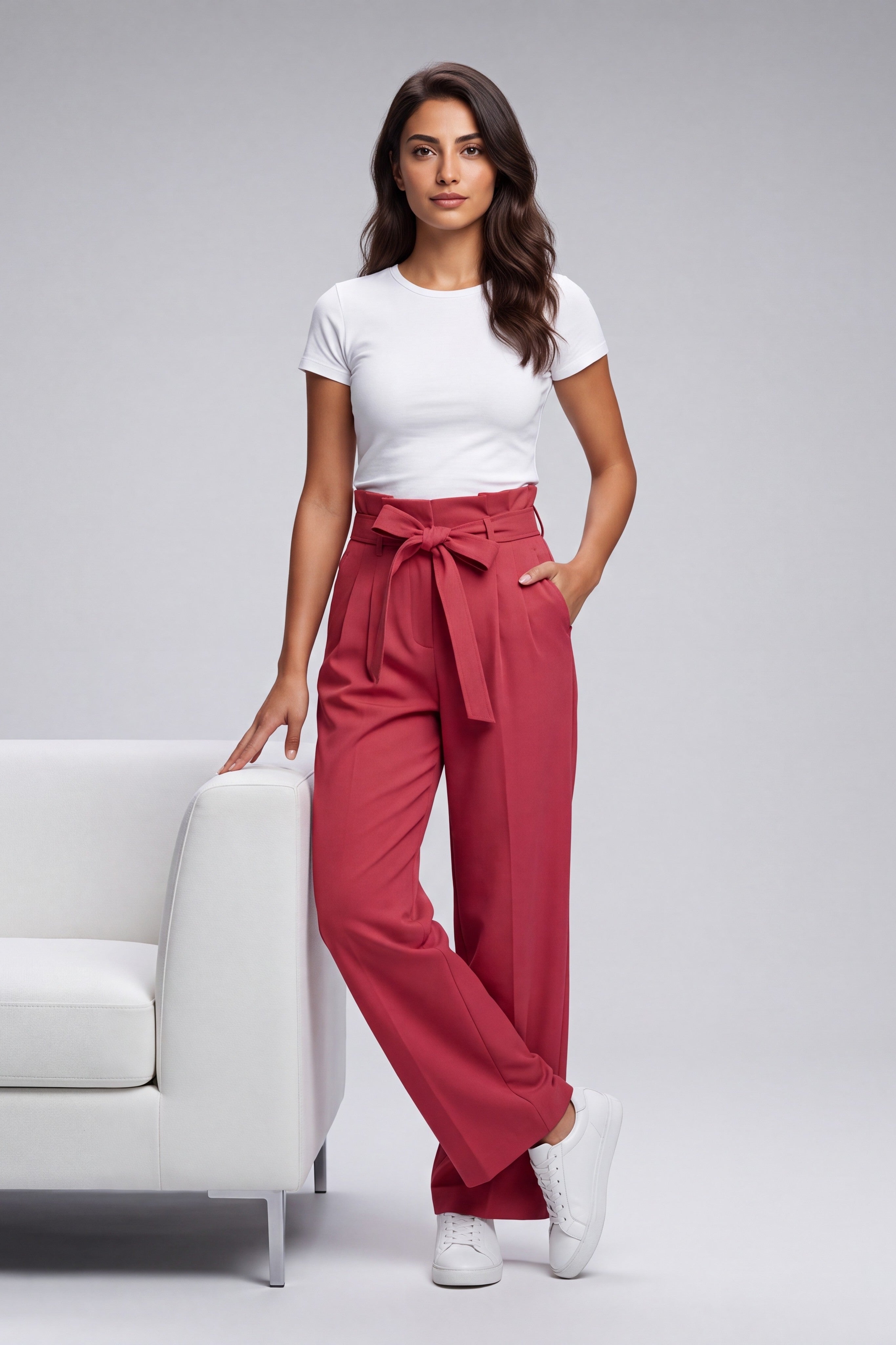 Regular Fit Paper Bag Pants