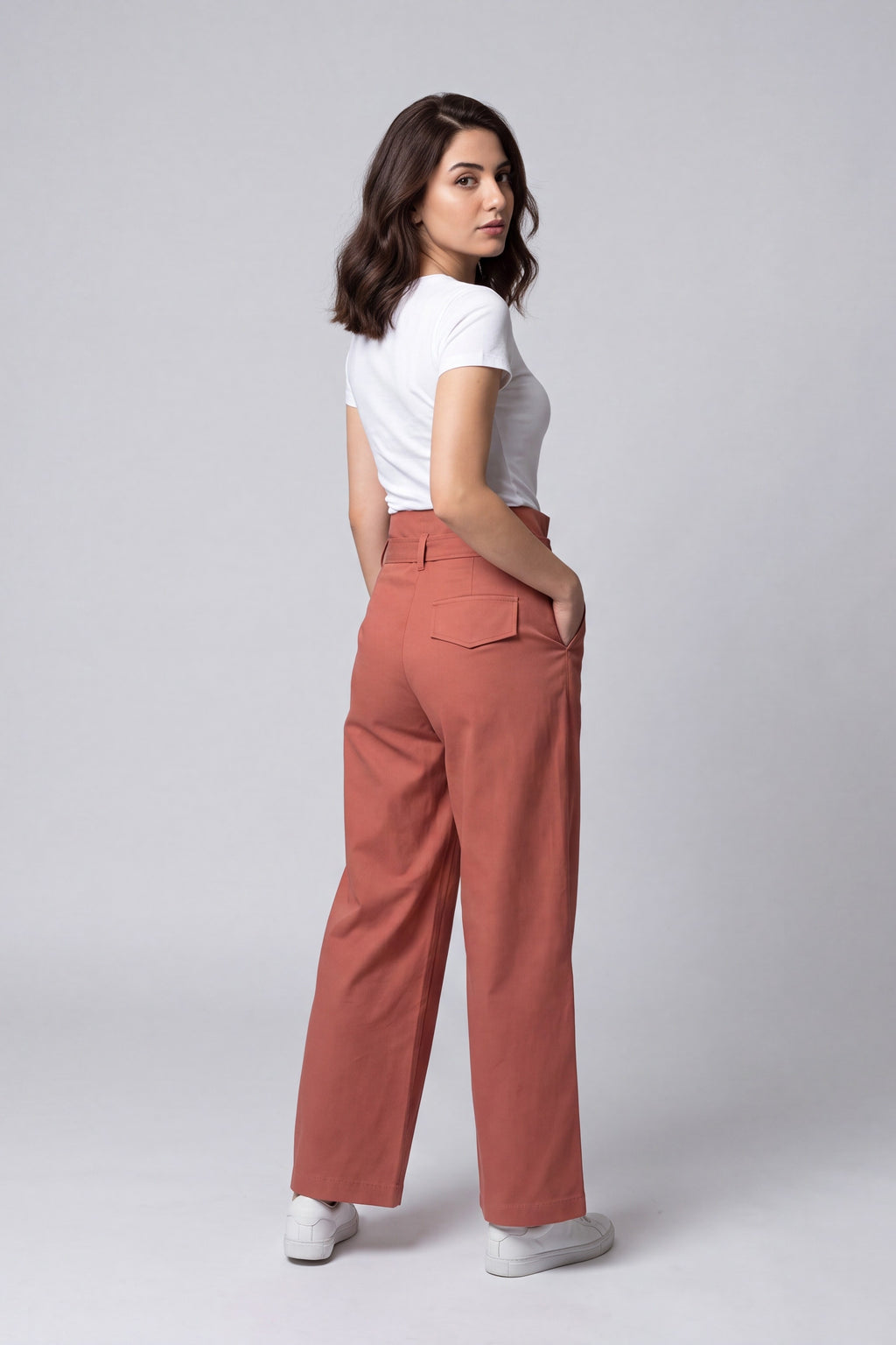Regular Fit Paper Bag Pants