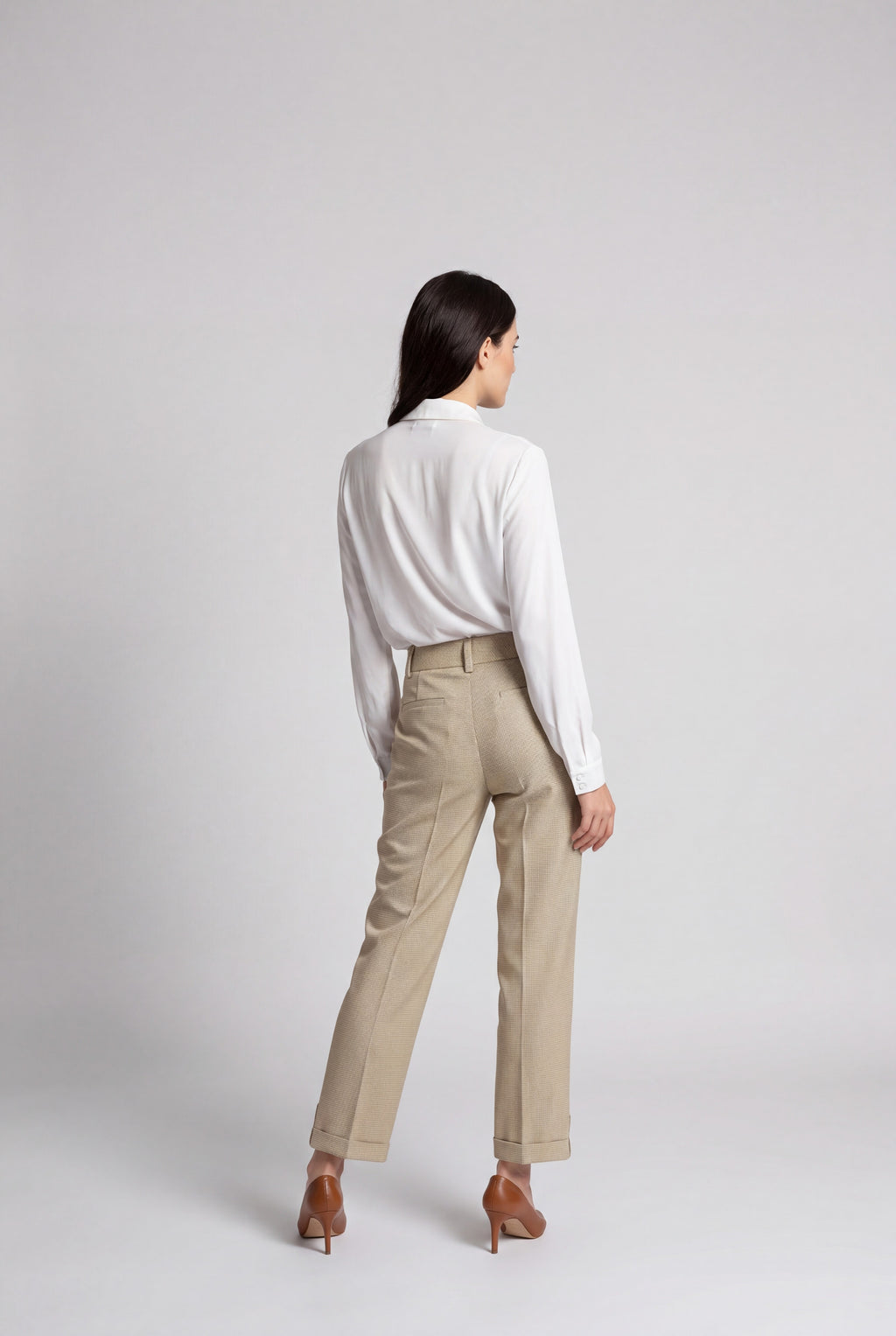 Straight Legged Pincheck Pants